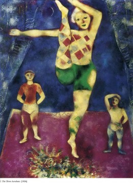  three - Three Acrobats contemporary Marc Chagall